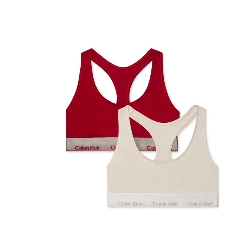 Calvin Klein Womens Size Small Modern Cotton Unlined Racerback Bralette Set 351